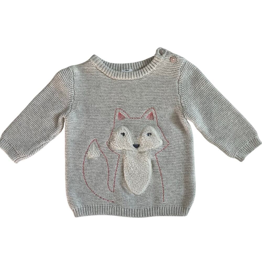 Carters Baby Knit Sweater 3D Fox Design 3M Baby Girl Warm Pullover